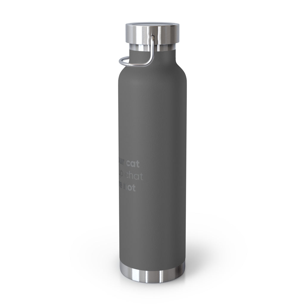 Red 22oz Insulated Bottle — Funny Cat Quote Water Thermos