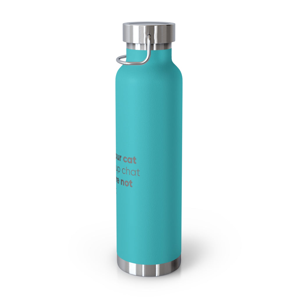 Red 22oz Insulated Bottle — Funny Cat Quote Water Thermos