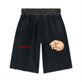 Unisex Vintage Wash Distressed Wide Leg Shorts