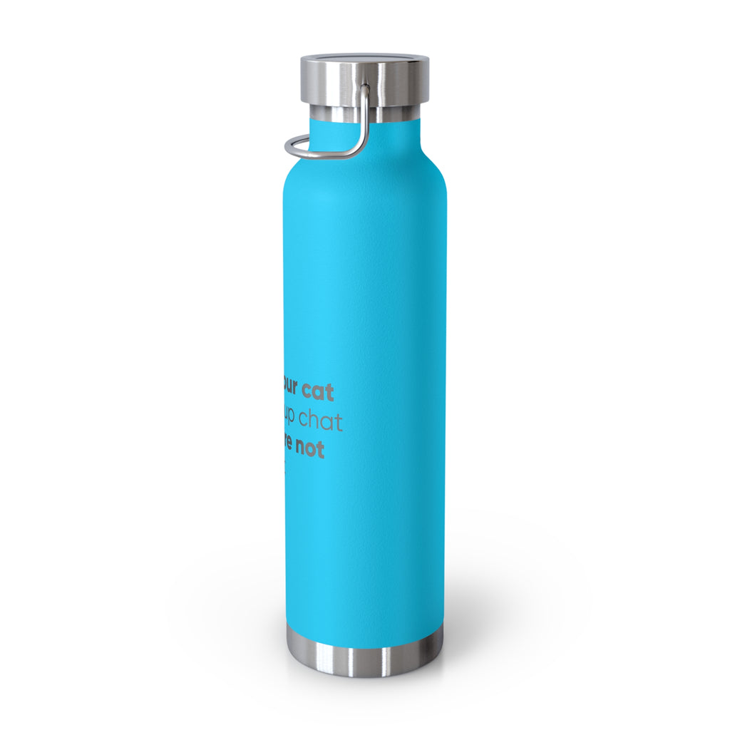 Red 22oz Insulated Bottle — Funny Cat Quote Water Thermos