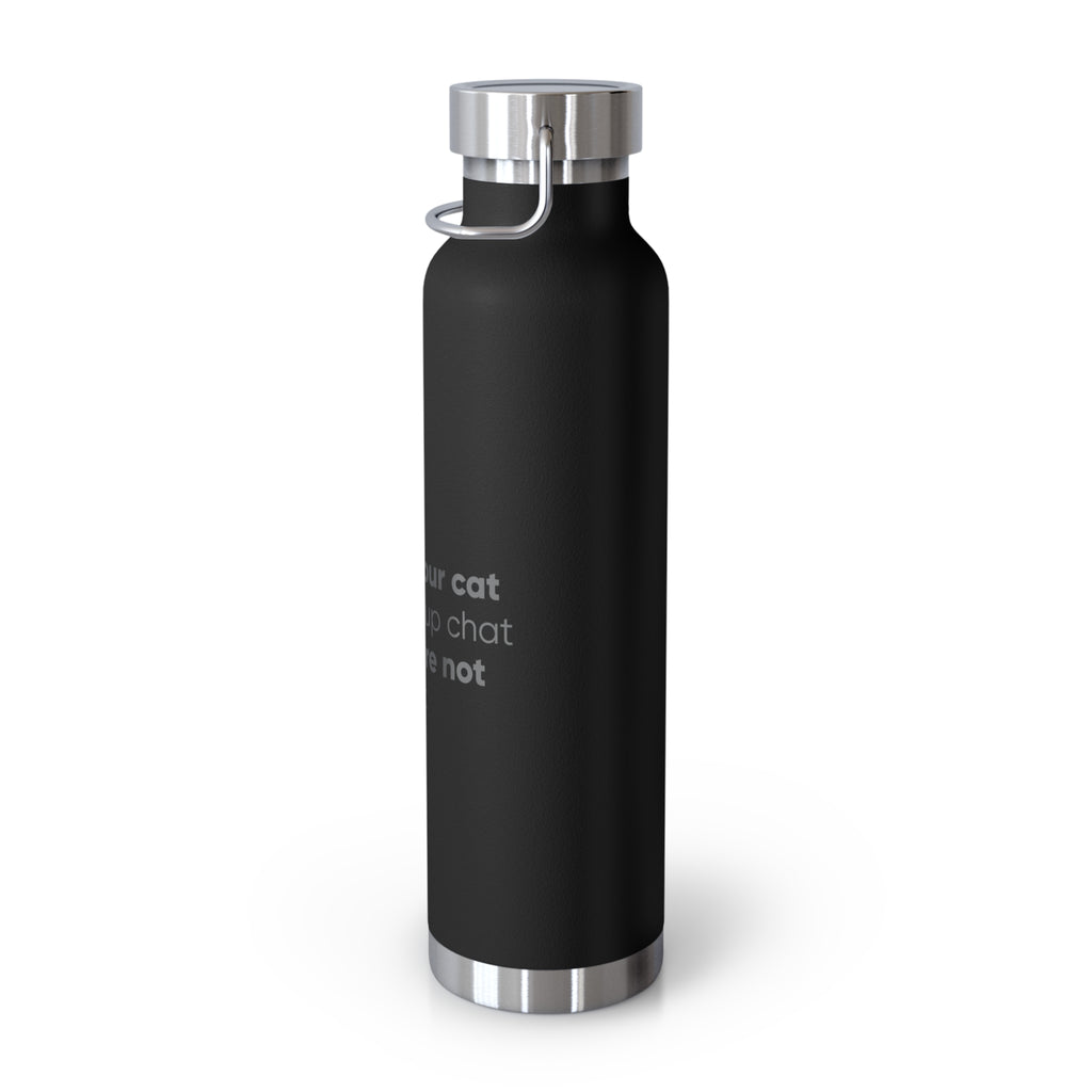 Red 22oz Insulated Bottle — Funny Cat Quote Water Thermos