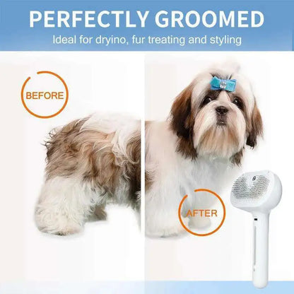 Pet Steam Grooming Brush Comb – USB Spray Hair Remover