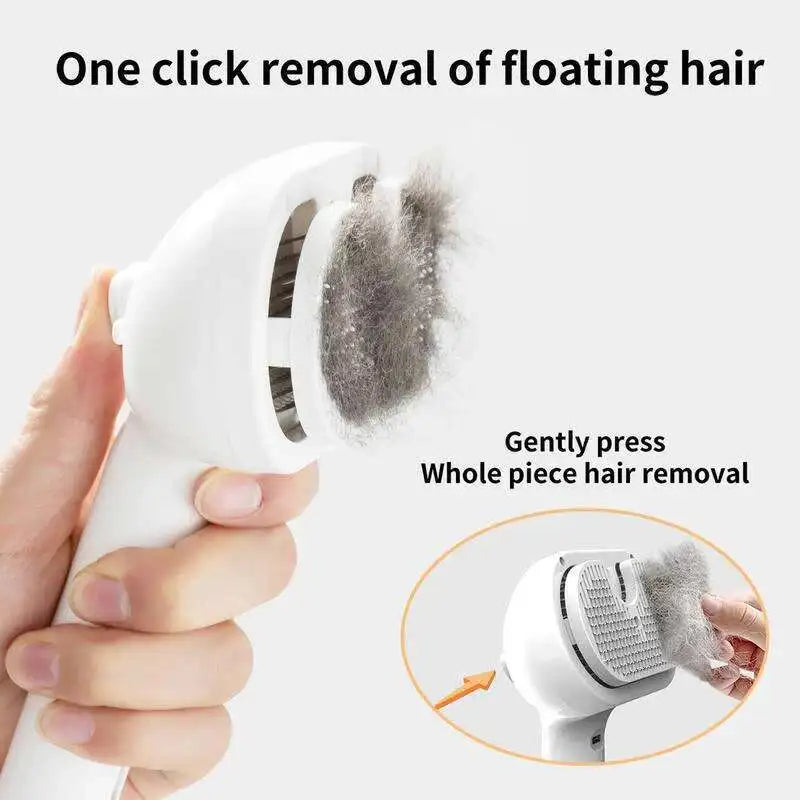 Pet Steam Grooming Brush Comb – USB Spray Hair Remover