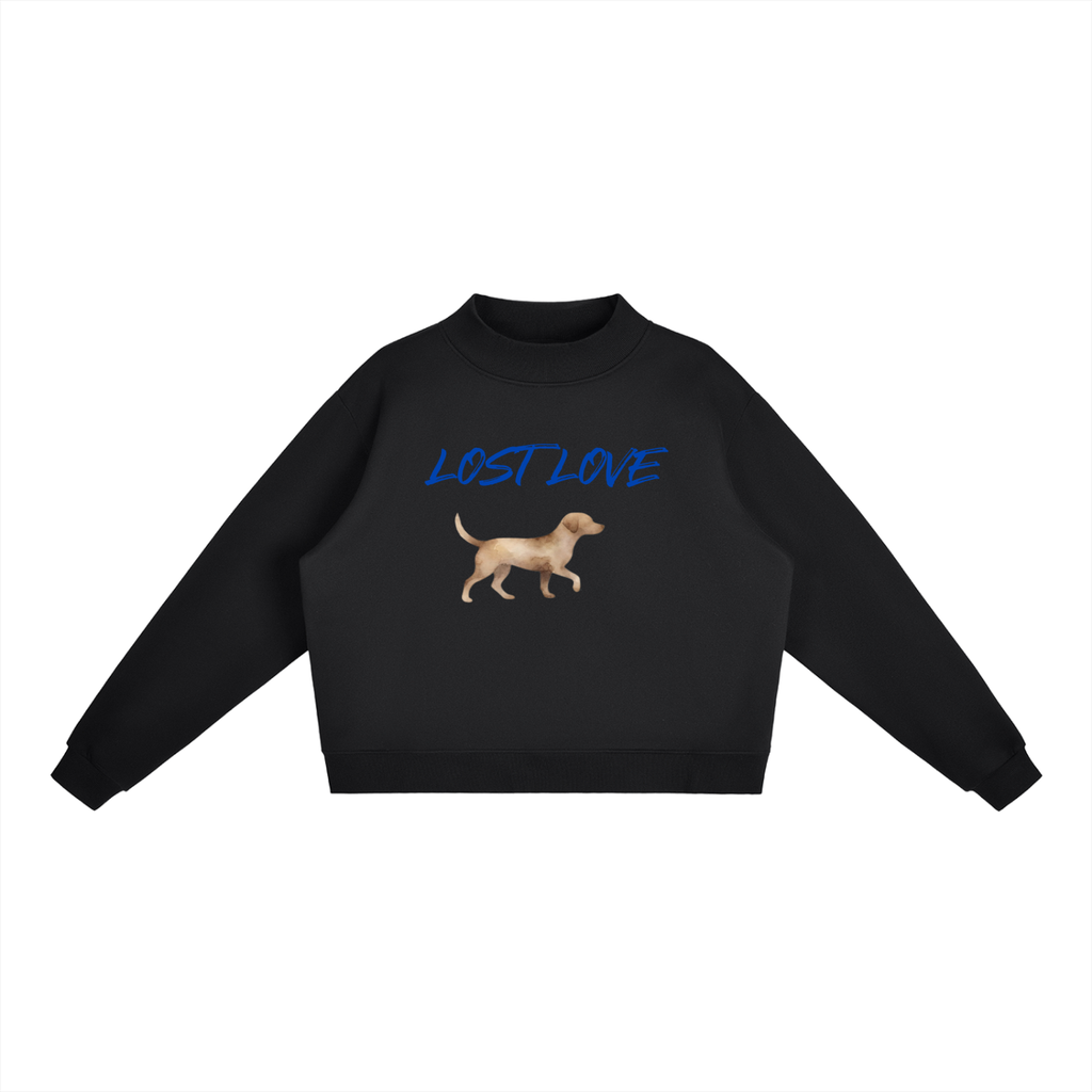 Essential Fleece Mock-Neck Crew Sweatshirt